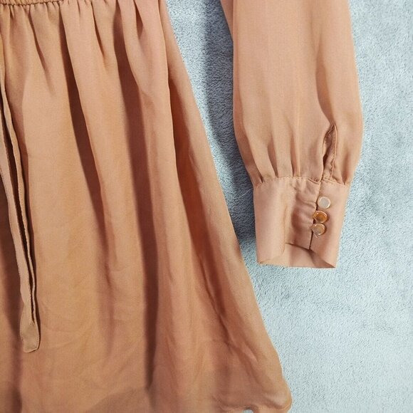 LOVELY GIRL Dress MEDIUM (8-10) Women Pullover Burnt Orange Tie Lightweight - Picture 4 of 13